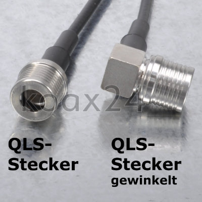 QLS-Stecker und QLS-Stecker gewinkelt, Koaxialkabel